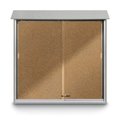 United Visual Products Outdoor Enclosed Combo Board, 72"x36", Bronze Frame/Grey & Apricot UVCB7236ODBZ-GREY-APRICOT